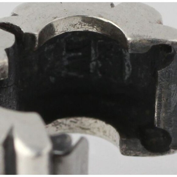 Authentic Pandora Ribbed Clip Sterling Silver Bead Charm - Picture 3 of 3